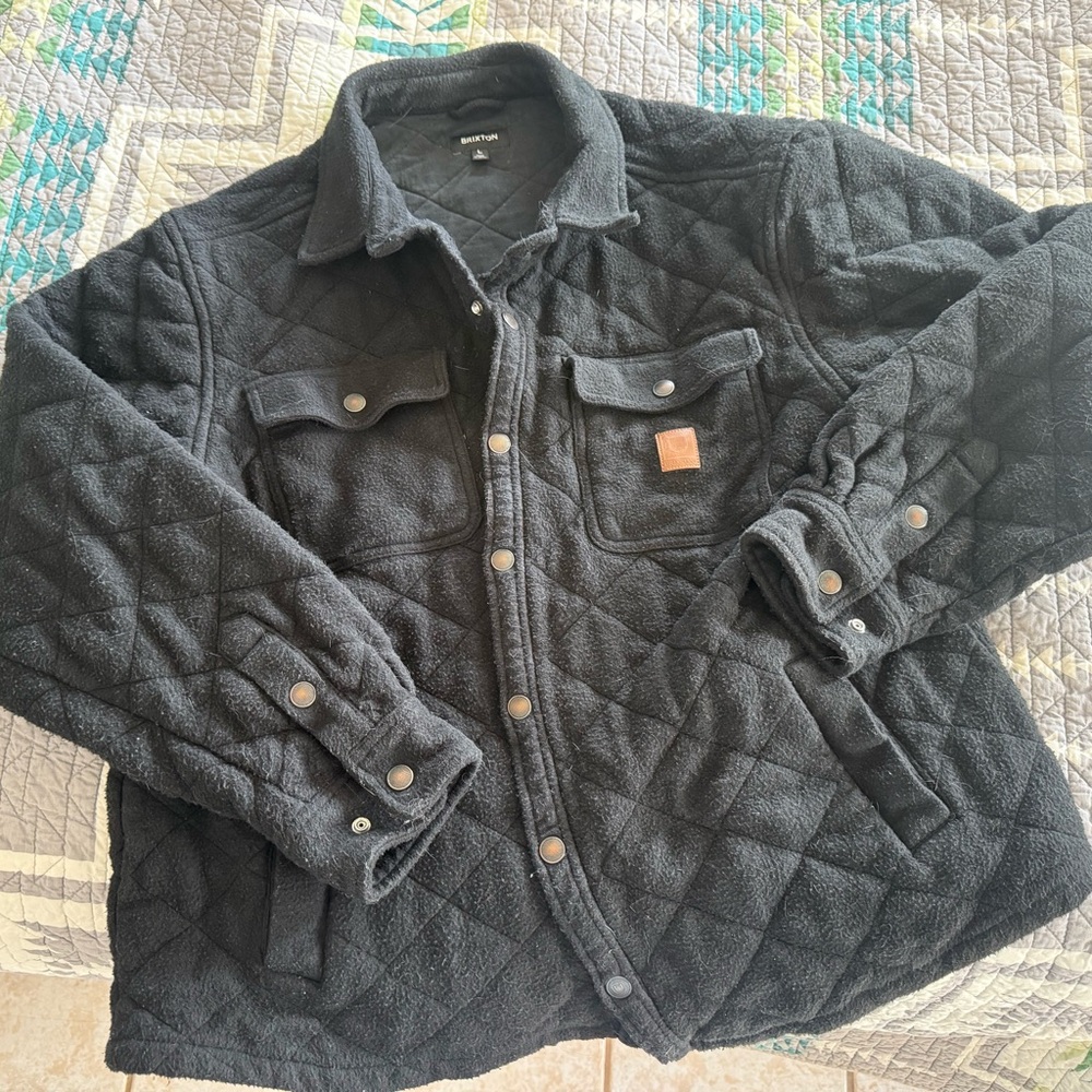 Brixton Black Quilted Shirt Jacket